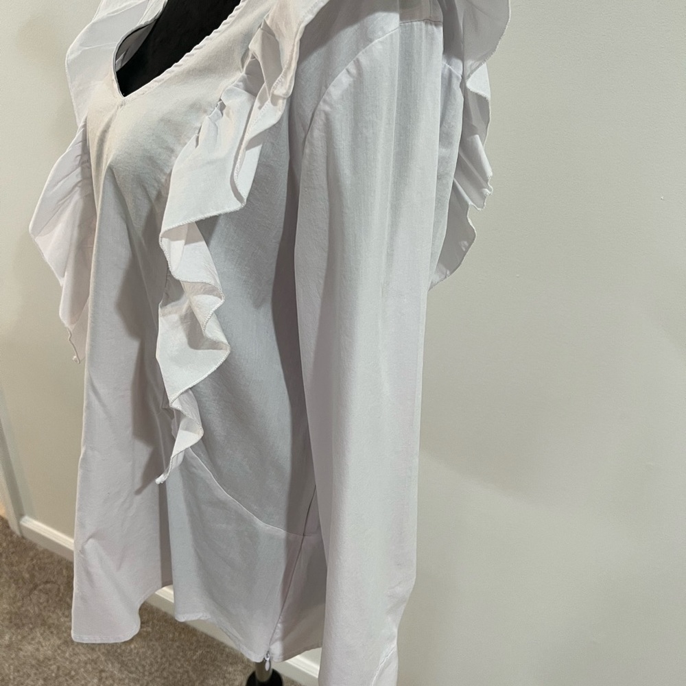 White Ruffle Blouse - Picture 9 of 10
